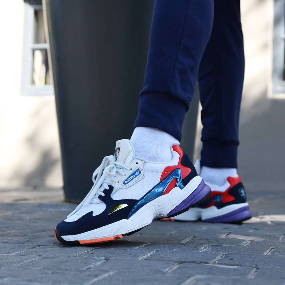 adidas falcon white and navy