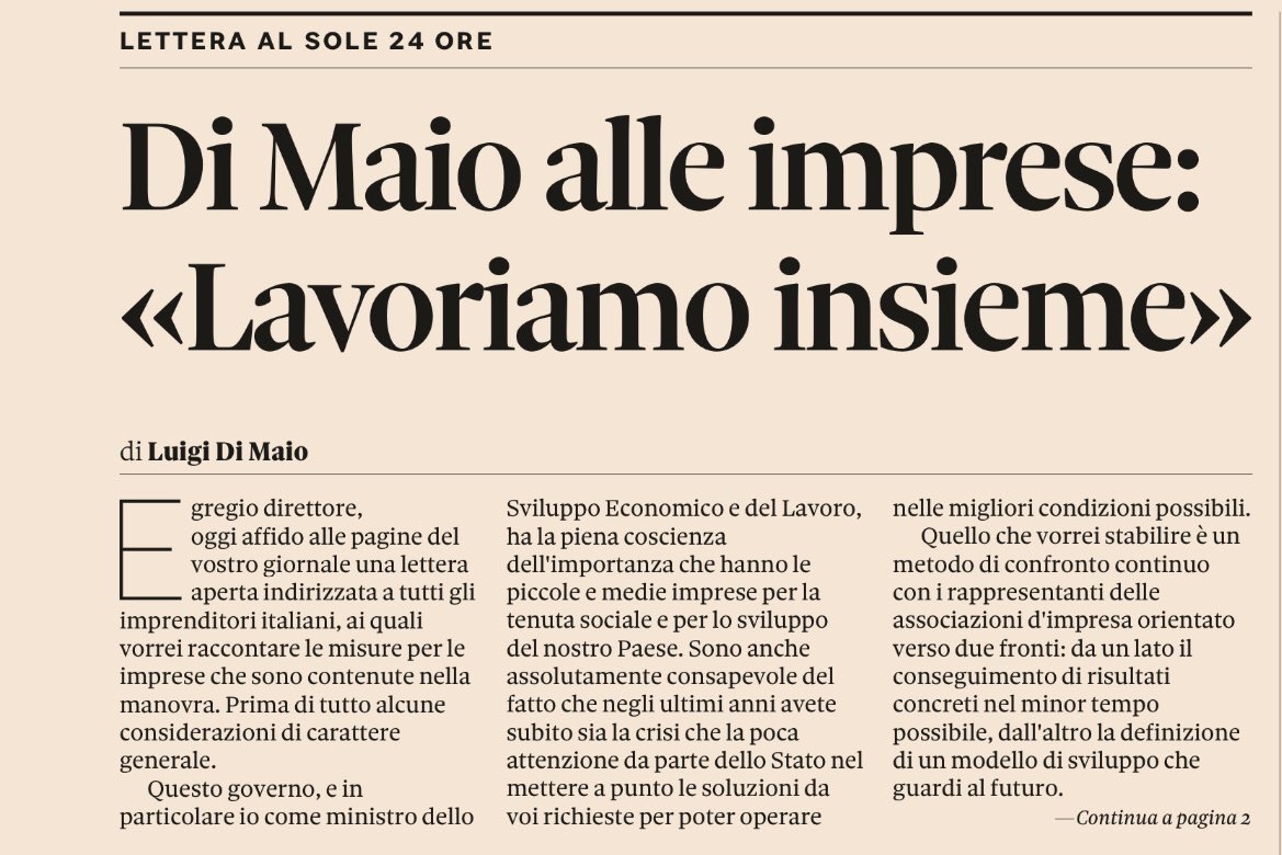 Esempio di lettera aperta ad un giornale