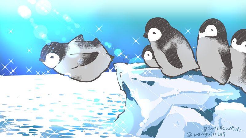 Twitter 上的 皇帝ペンギンのペンペン 12月 南極ではあかちゃんペンギン達が海岸に到着 海を前にして どうしよ って何日か考えてる でもその中の1羽がある時 海に飛び込むんだよ そしたらみんなも飛び込んでいく 赤ちゃんの羽毛は生え変わって黒い大人の羽毛