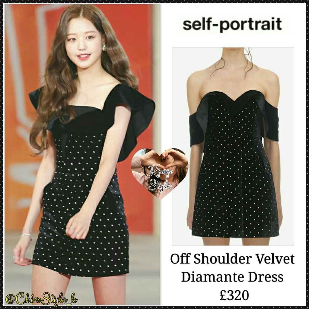 self portrait off shoulder velvet dress