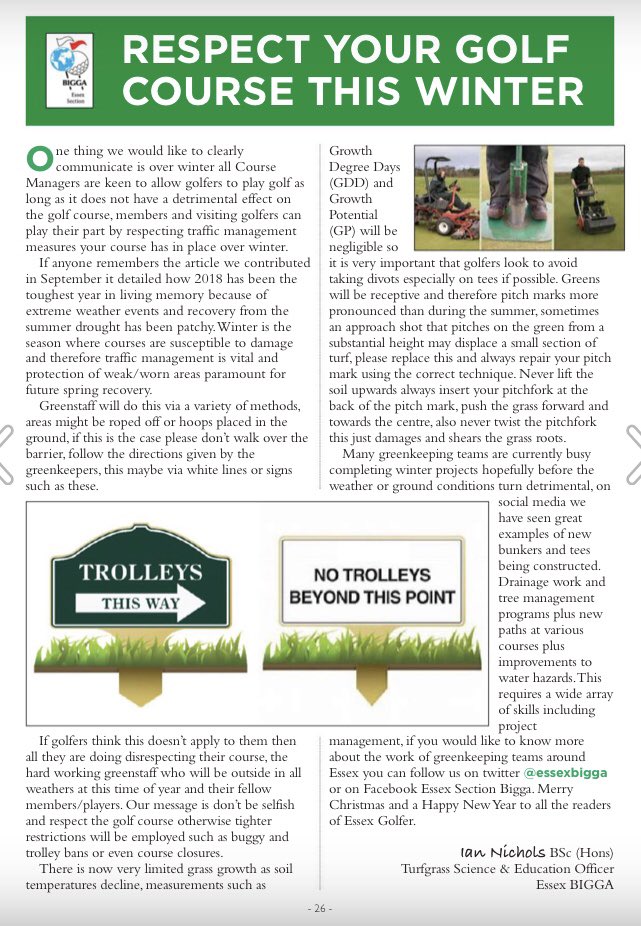 essexbigga's tweet photo. We have once again contributed an article to @EssexGolfer1, always has good information for all golfers (members and visitors) to a host of clubs around the county #respectyourcourse https://t.co/WdVcHzcWLU