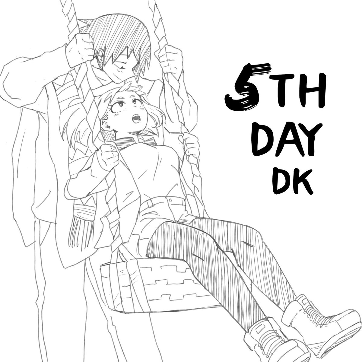 dailykrumbs's tweet photo. [Day 5 Hanta Sero] He built a swing for Uraraka. What a fun quirk 💕

#ochabowl #hantaocha #seroraka #seroxuraraka https://t.co/DkL4suIenZ