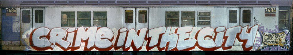 throwupkids's tweet photo. Train, 1980,  Crime In The City https://t.co/EzFzkhTeiC