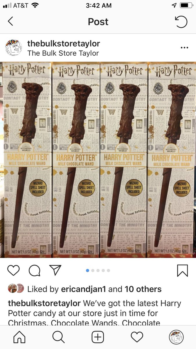 TheBulkStore's tweet photo. We’ve got the latest Harry Potter candy at our store just in time for Christmas. Chocolate Wands, Chocolate Creatures &amp; Gummi Creatures are all in stock with more goodies coming this week, so stay tuned 😊 #harrypotterchocolate #harrypotter #shopthebulkstore #thebulkstoretaylor https://t.co/vRmNlleqI2