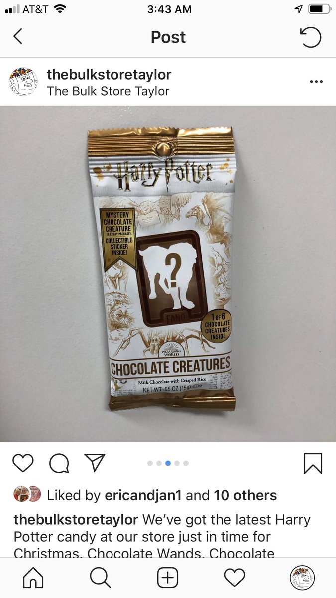 TheBulkStore's tweet photo. We’ve got the latest Harry Potter candy at our store just in time for Christmas. Chocolate Wands, Chocolate Creatures &amp; Gummi Creatures are all in stock with more goodies coming this week, so stay tuned 😊 #harrypotterchocolate #harrypotter #shopthebulkstore #thebulkstoretaylor https://t.co/vRmNlleqI2