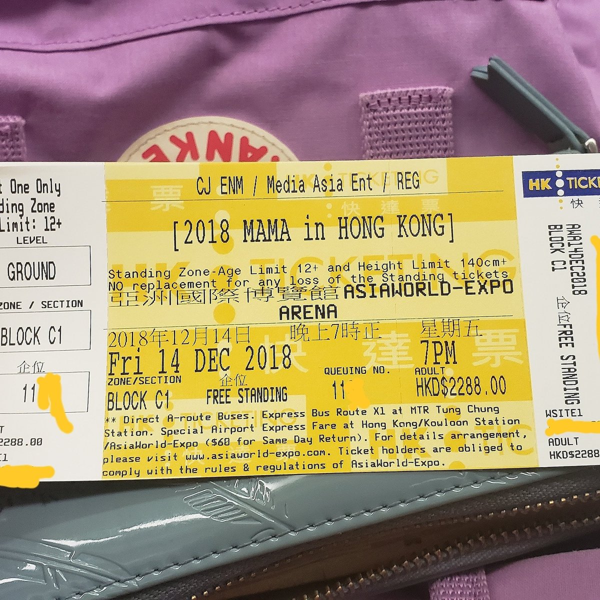 iamwannable_11's tweet photo. 홍콩 마마 티켓
selling MAMA Hong Kong ticket
C1 standing queue no. 11x
please DM for details
#MAMA2018 #MAMA #MAMAticket #MAMAinHongKong #홍콩마마 #티켓 #마마티켓 #티켓양도 #홍콩마마티켓 https://t.co/QGSyeB91tm https://t.co/NBQQHnYJQr