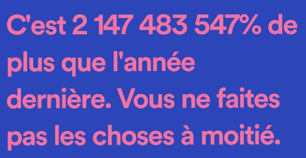 fpavageau's tweet image. J&apos;ai beaucoup écouté l&apos;artiste NaN.  #SpotifyWrapped #IntegerOverflow