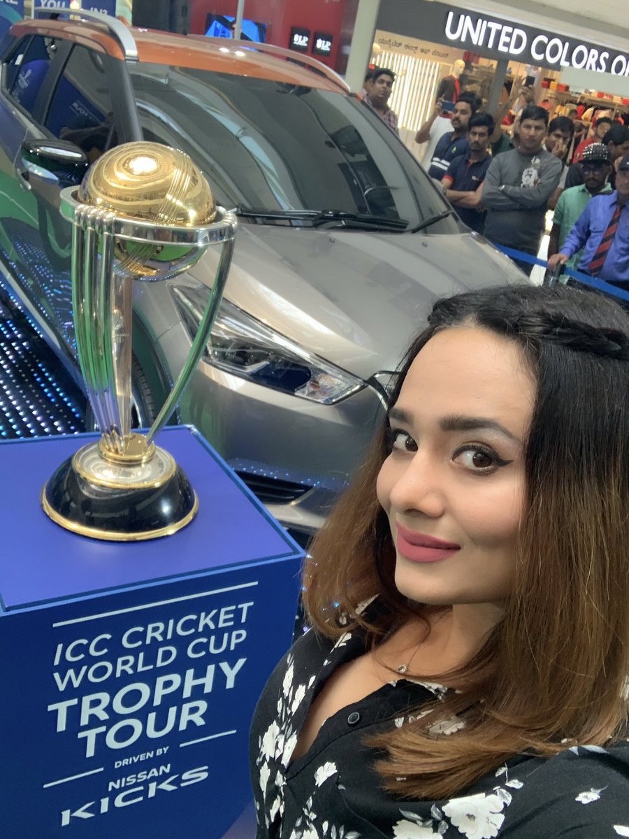 #NissanKicks and ICC Trophy, two icons together at #CWCTrophyTour driven by Nissan Kicks at Forum Mall, Koramangla. A Wow moment to witness. So guys, pay a visit to the Trophy Tour and have a blast. @Nissan_India