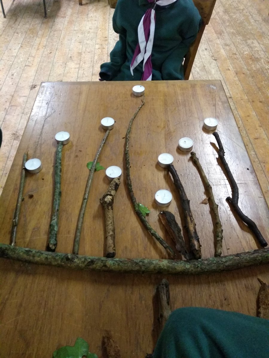 LarkhallScouts's tweet photo. Cubs this week learned about Hanukkah, and made their own rustic interpretations of Menorahs. https://t.co/fsfnqhm6xa