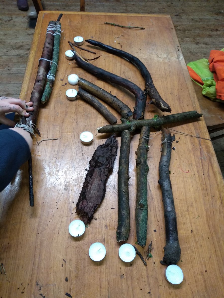LarkhallScouts's tweet photo. Cubs this week learned about Hanukkah, and made their own rustic interpretations of Menorahs. https://t.co/fsfnqhm6xa