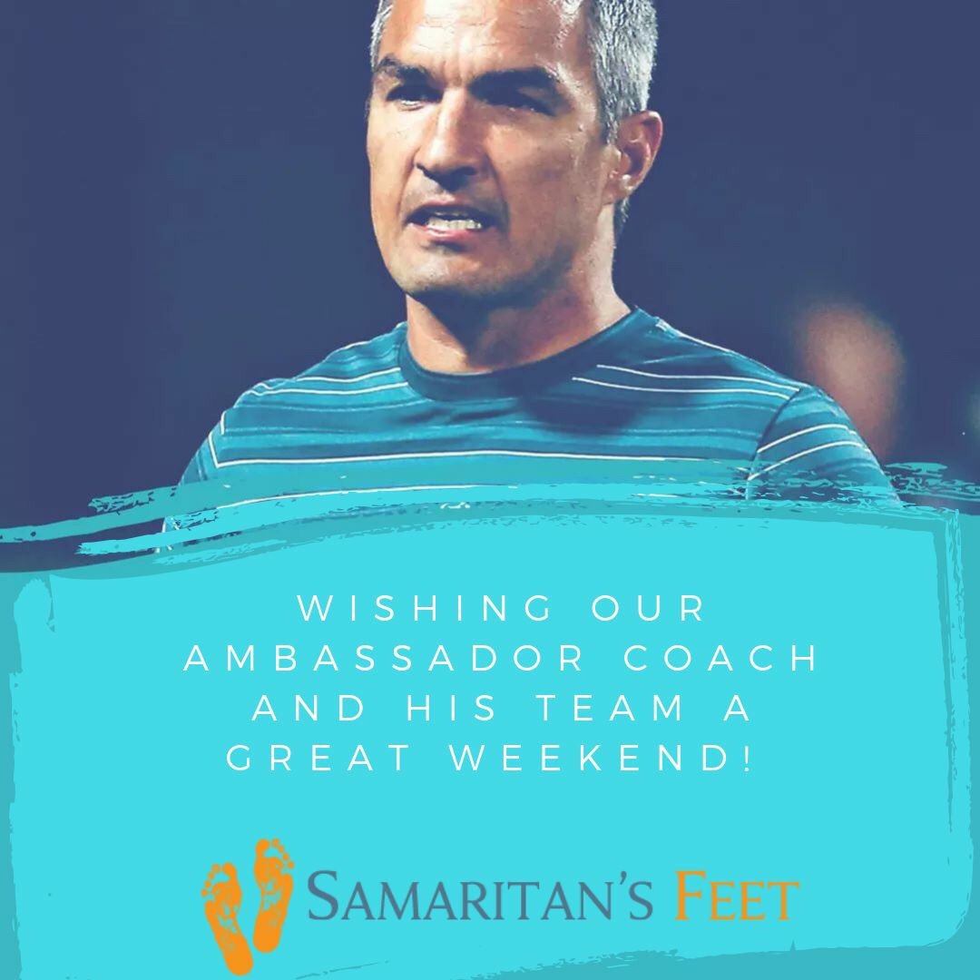 Wishing you well with the tournament this weekend! 
Next game is tonight at 19:56. 
#NeilPowell #ambassadors #samaritansfeetsa #rugby