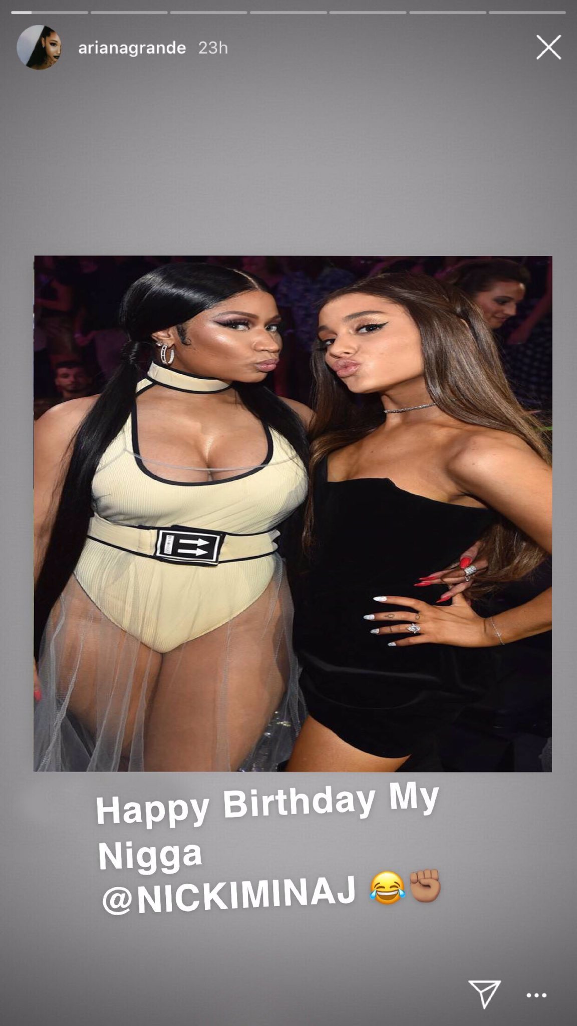 Ariana grande wishes nicki minaj happy birthday via instagram 