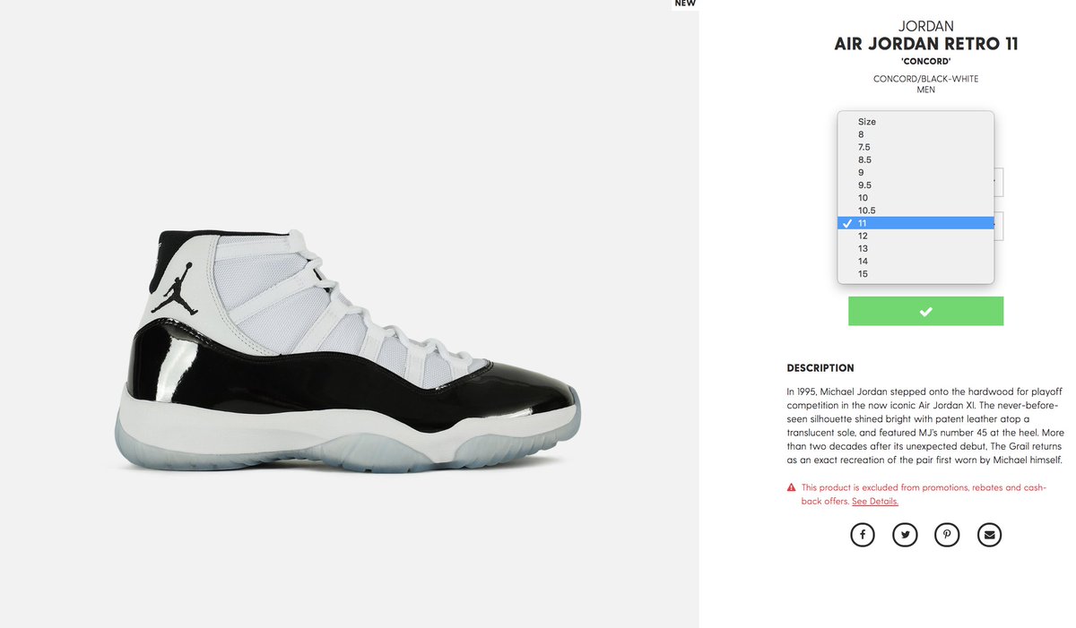 jordan 11 concord shoe palace