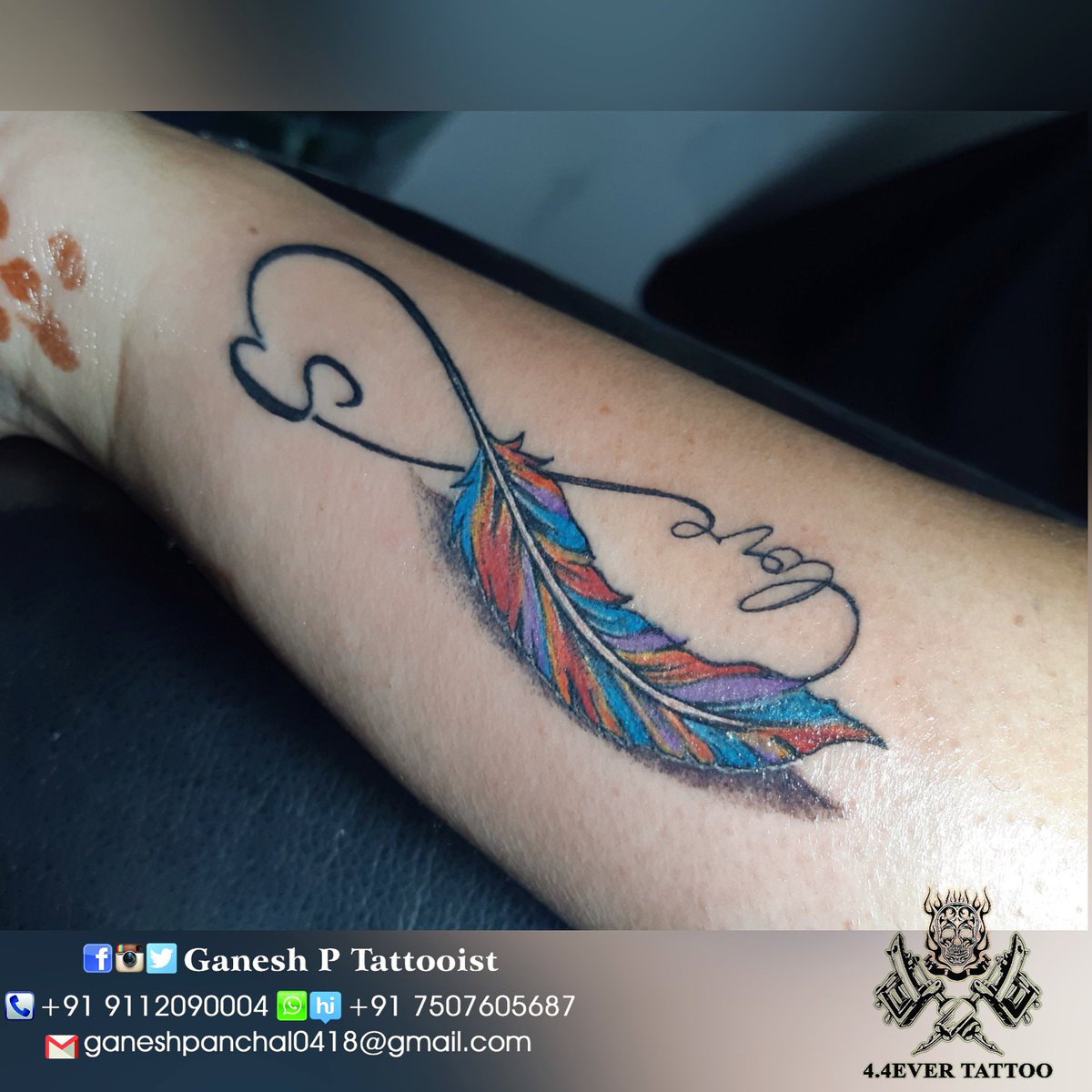Ganesh P Tattooist on Twitter butterflytattoo star infinitytattoo  infinity tattoo By Ganesh Panchal tattooist hopeyoulike my work  colourful call for tattoos in nanded nandedcity nandedmodels  tattooed love tattoos photo 