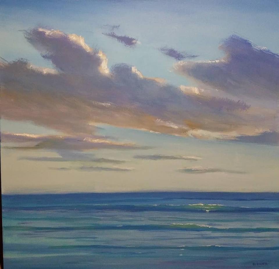 "A 02 " Arquitectura del azar.(serie de las nubes)  
Acrílico  100x100 cm