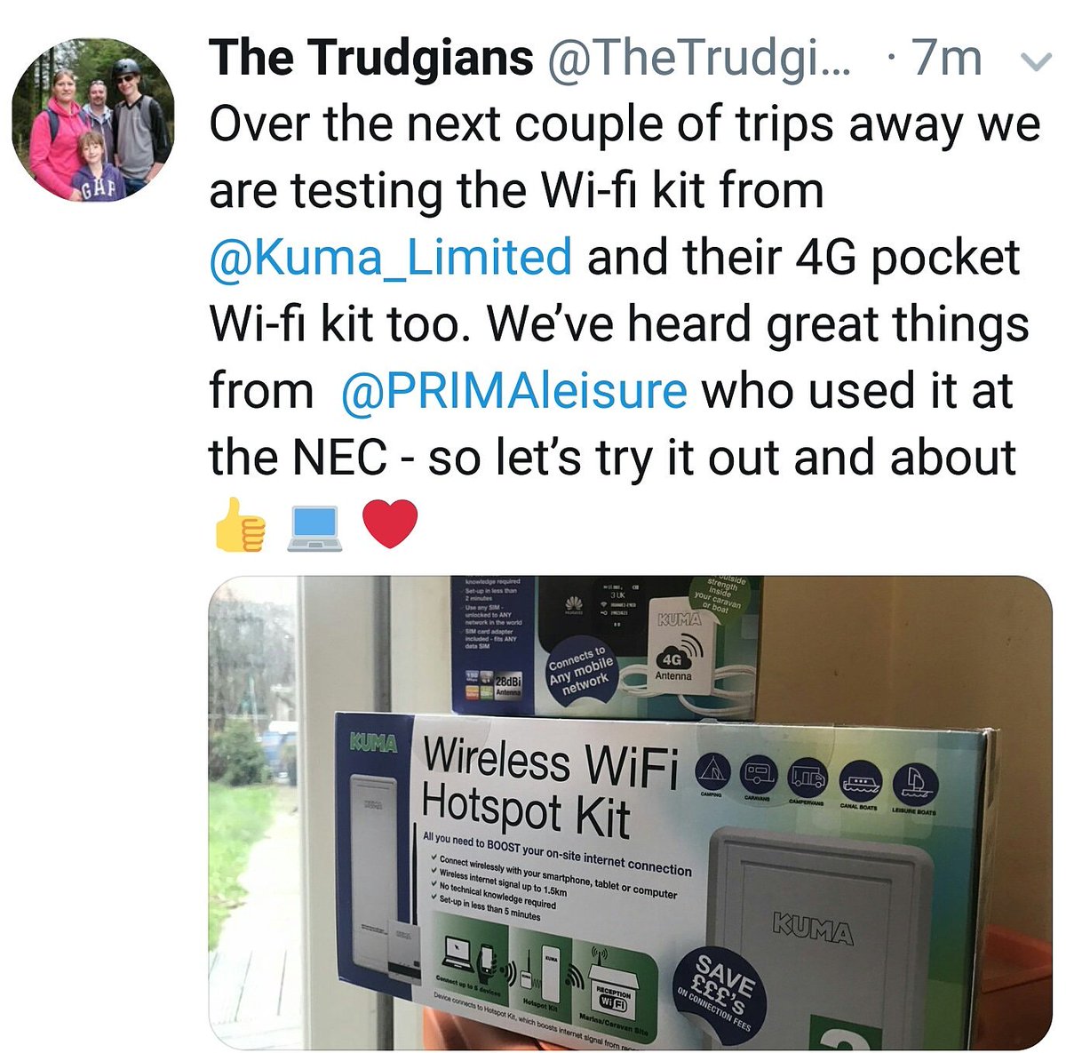 us_kuma's tweet photo. Thanks to @TheTrudgians and @PRIMAleisure for believing in KUMA βΊοΈ
Have a safe trip @TheTrudgians
#kuma
#aerial #wifikit #tvbracket #4gkit #mountingpole #motorcyclephonecharger
https://t.co/hJJgyc0LQG https://t.co/qDCAG0qZOt