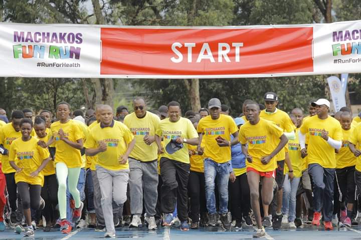 DrAlfredMutua's tweet photo. Today was the beginning of a tradition. 
A tradition of the #MachakosFunRun where we will run to advocate for healthy living, and retrain our focus on health prevention and physical exercise in the management of lifestyle diseases in Machakos. #RunForHealth https://t.co/s3grppndAT