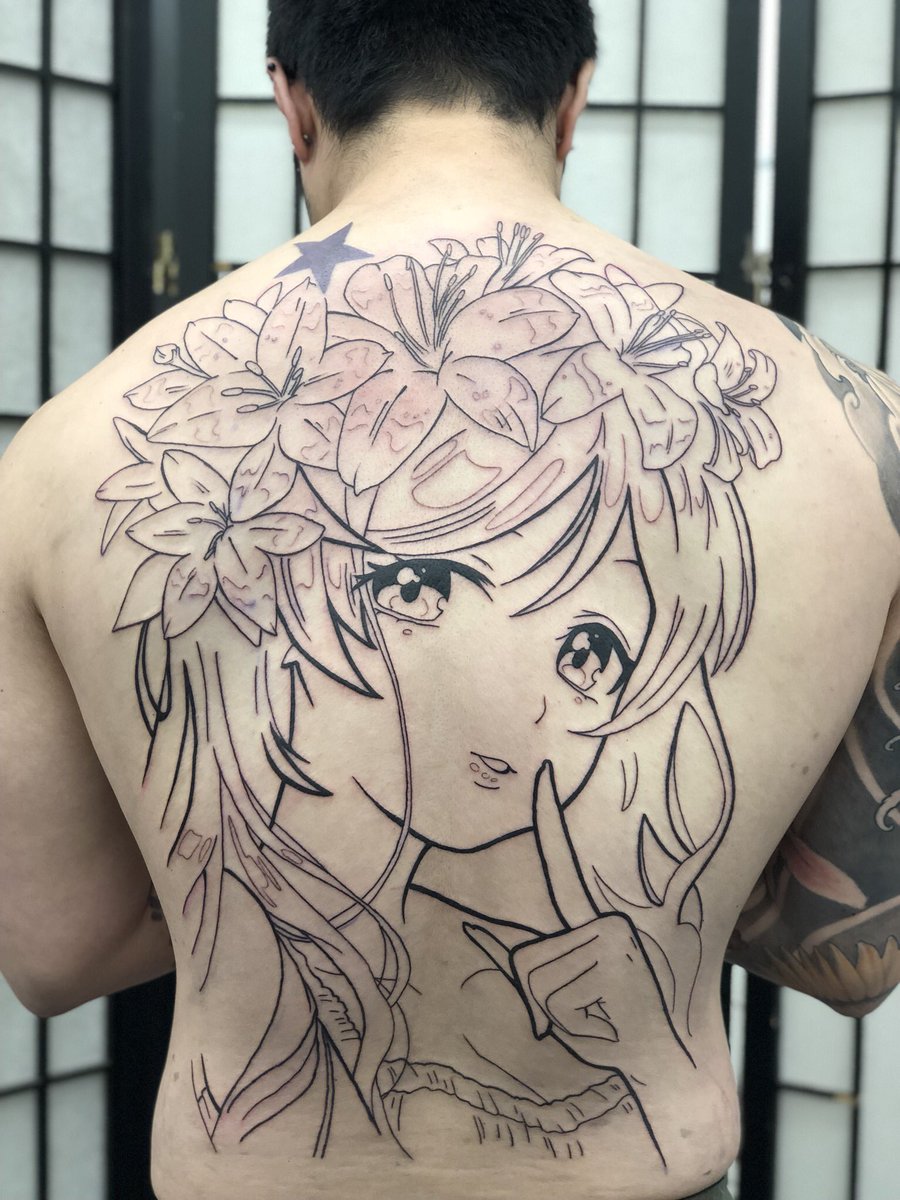 Large Back Anime tattoo at theYoucom