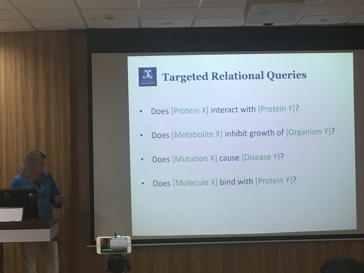 frrncl's tweet photo. .@karinv finally biologists look for relation-oriented information but not all relations can be matched with template queries #fire2018 @fire_forum https://t.co/zi9UaMSNO9