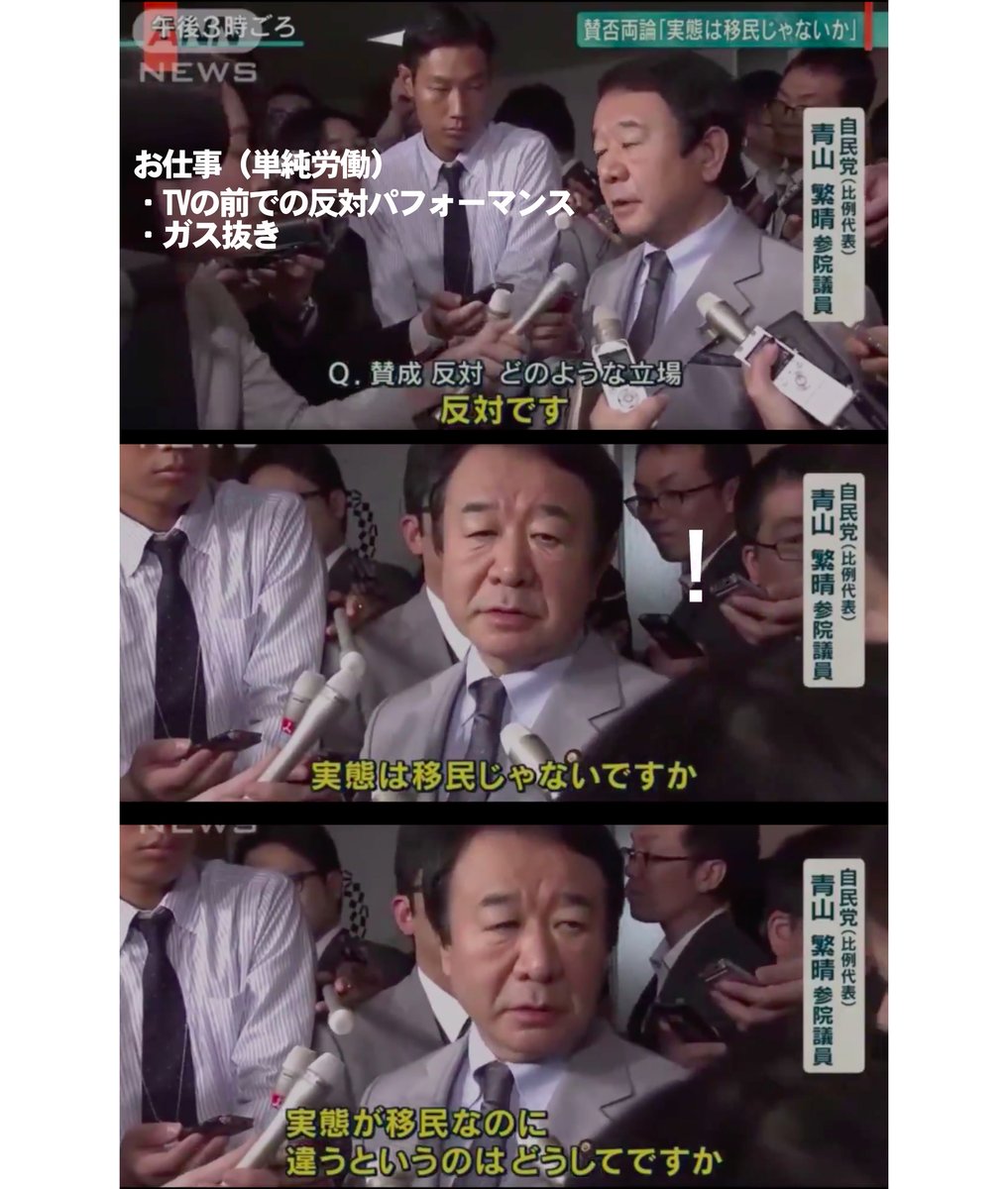 טוויטר Totemo בטוויטר 移民法に 反対 のはずの青山繁晴さん 移民法に 賛成 票を投じる さすが国士 自民党 青山繁晴 T Co Vvhj246gve
