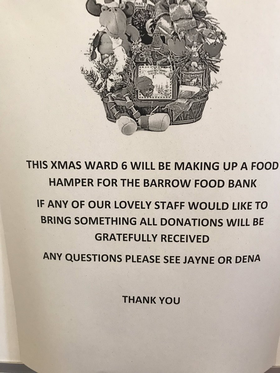 FghStroke's tweet photo. We are collecting for @BarrowFoodbank if anyone would like to drop a donation off before 14 December #christmas #ReverseAdventCalendar #foodbanks https://t.co/aBB1U0fVzo