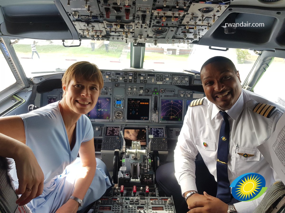 FlyRwandAir's tweet photo. We were honored &amp; privileged to have a special passenger on board, the President of Estonia @KerstiKaljulaid together with her delegation from #Cotonu to #Dakar during her visit in #Africa.

#FlytheDreamofAfrica https://t.co/NyzOyAj78C
