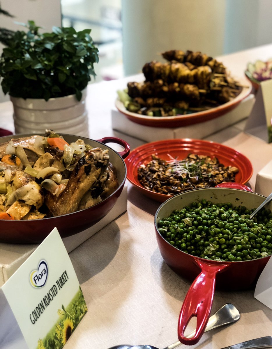 foodandhome_sa's tweet photo. The festive table of dreams. Every single dish on this table was made using @floraheartSA! Yum! Thank you Flora for a wonderful morning 🌞 #LIVEMORELIFE https://t.co/nIcIm3bU2D