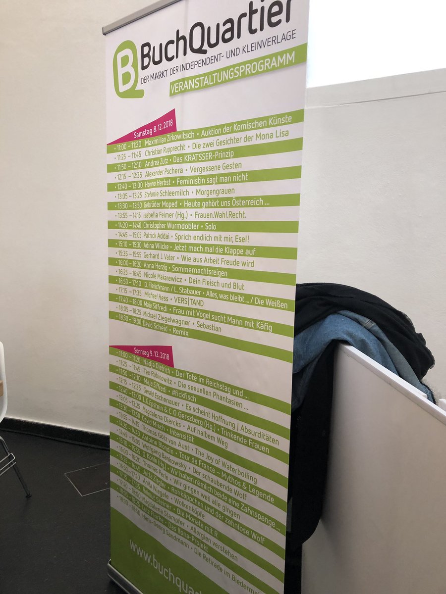 LandauDaniel's tweet photo. Da schaut, das Programm heute und morgen beim #Buchquartier! Großartig! 👍
Jetzt dann bald zB (13.30), die @GebMoped 😍 #servicetweet https://t.co/JY34QxU84m