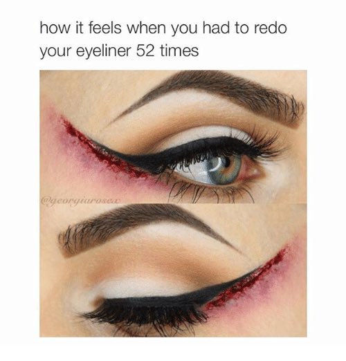 ssinchyy's tweet photo. The struggle is real 🙌 who can relate? #eyeliner #perfectwing https://t.co/RY6vLHpbs7