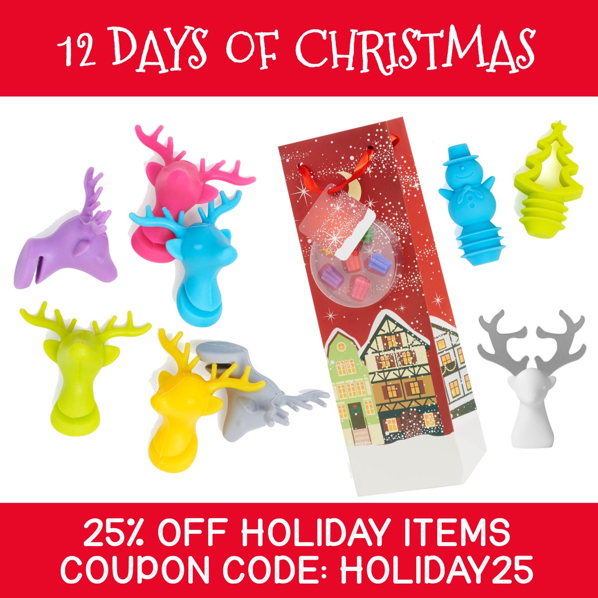 NodProducts's tweet photo. Day 2: Get 25% Off Holiday Items
Coupon Code: HOLIDAY25
Shop Now: https://t.co/7TpVnTtkT2

Coupons valid for one day only!

#nodproducts #12daysofgiveaways #12daysofchristmas #gift #gifts #giftshop #smallbiz #womanowned #instadaily #life #giftbag #wine #hostess #hostessgift https://t.co/HZpinUI4Kj