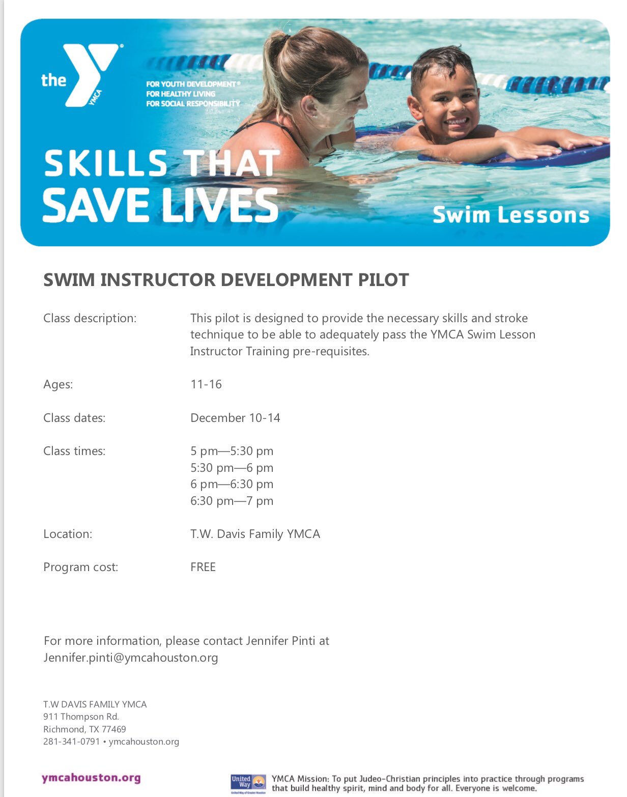 Jennifer on Twitter "Free Swim Instructor development program at the