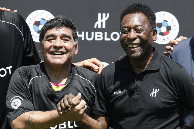 Diego Maradona and Pele