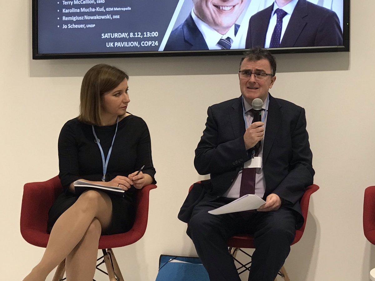 Local commercial banks have a key role to play in greening clients. @ebrd_geff helps to scale the financing for renewable energy and climate technologies through banks. Said Terry McCallion, <a href="/EBRD/">The EBRD</a> Director for #EnergyEfficiency and #ClimateChange #COP24