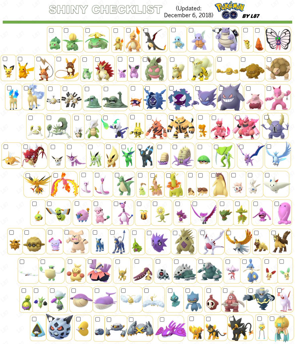 Pokémon Shiny Checklist  Pokemon, Shiny pokemon, Pokemon pokedex