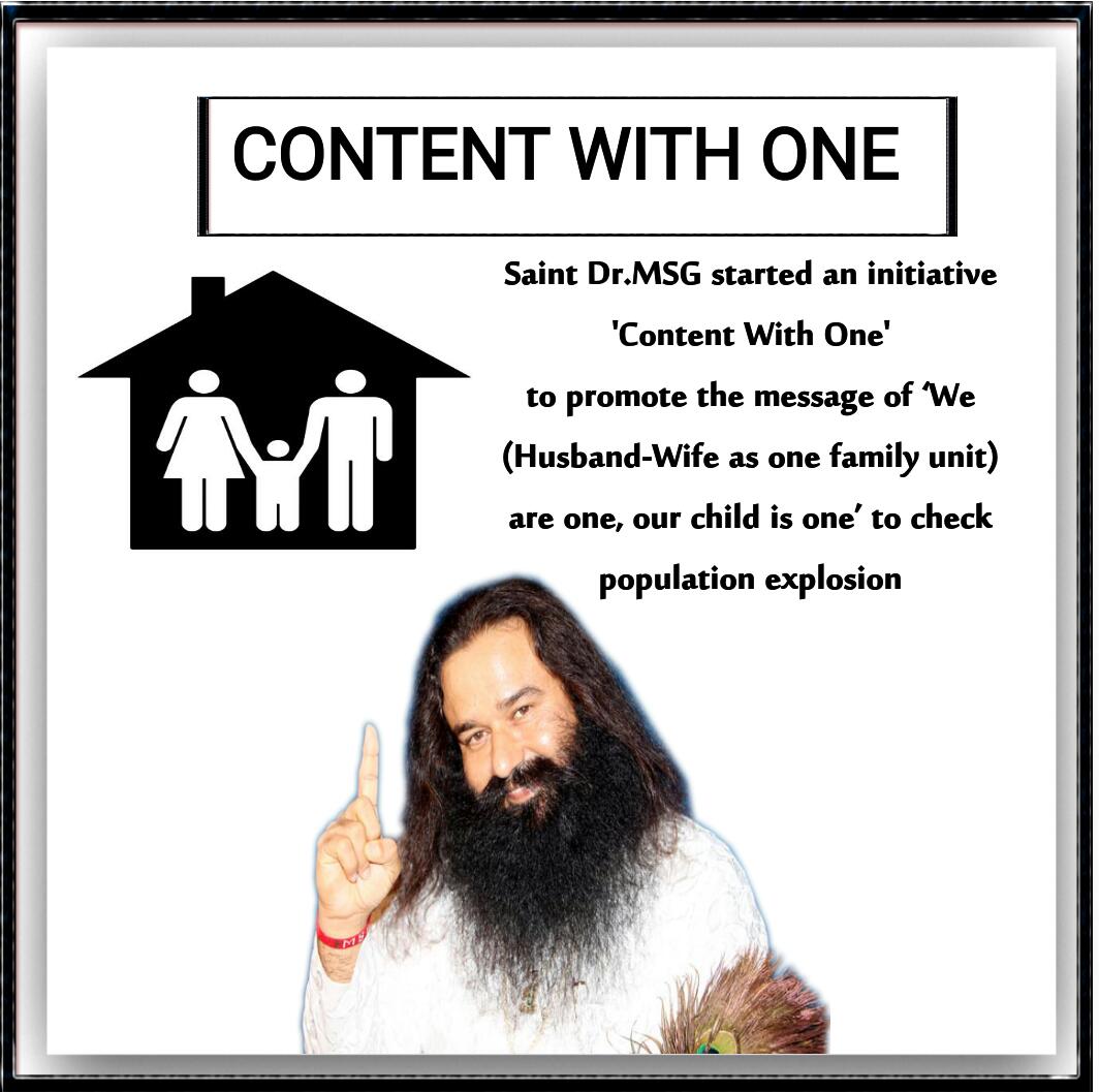 BatiMsg's tweet photo. #SmallFamilyHappyFamily
In order to control this growing population @Gurmeetramrahim ji has explained to everyone by giving a slogan "We One Our One" If d children have to make a future, then adopt this slogan &amp; live happily so that you &amp; your child live d best way in the future. https://t.co/8ogEj8rANf