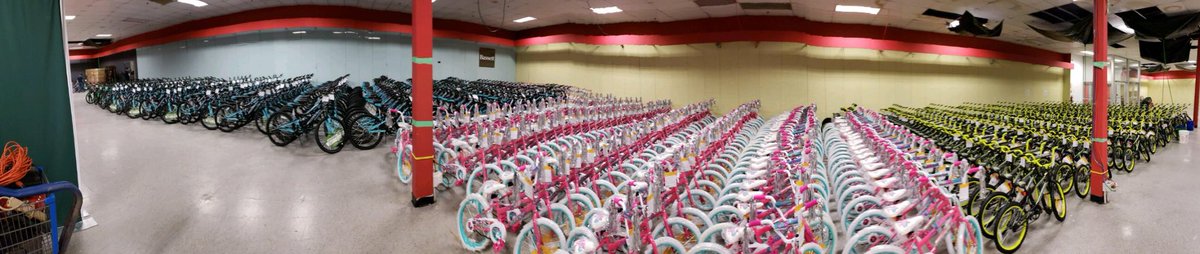 Okay we know we have been quiet on Twitter but putting 850 bikes together keeps the hands tied up! But we are done and ready to give these shiny new bikes away. But we still have 350 bikes to go to reach goal of 850. Give the gift of joy this Christmas! trianglespokesgroup.org/donate