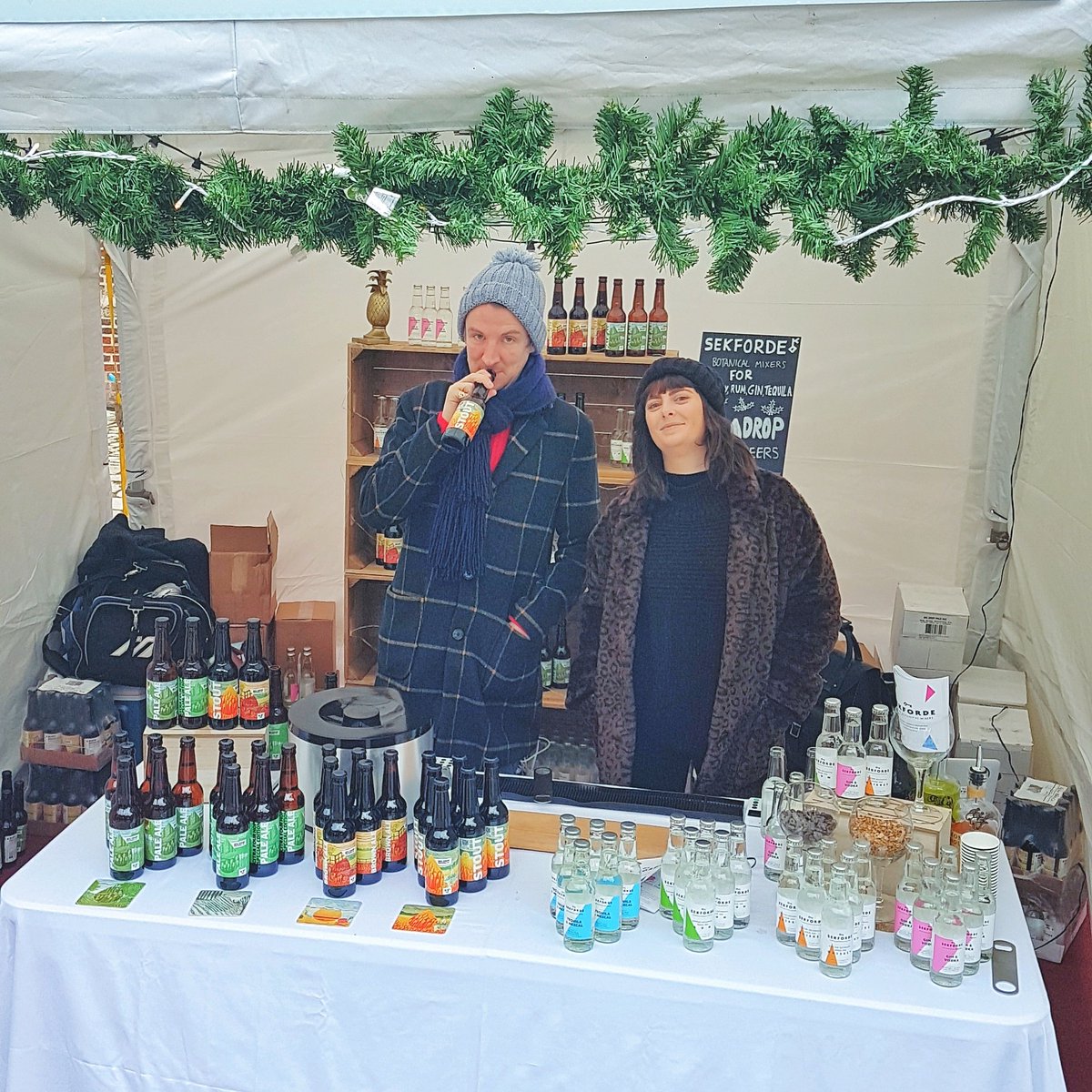 We're stuck into our second day at @hrpfoodfestival Festive Fayre with <a href="/SekfordeDrinks/">Sekforde Botanical Mixers</a> and @bigdropbrewco Come by our stand for some tasty drinks - we're on CC20.