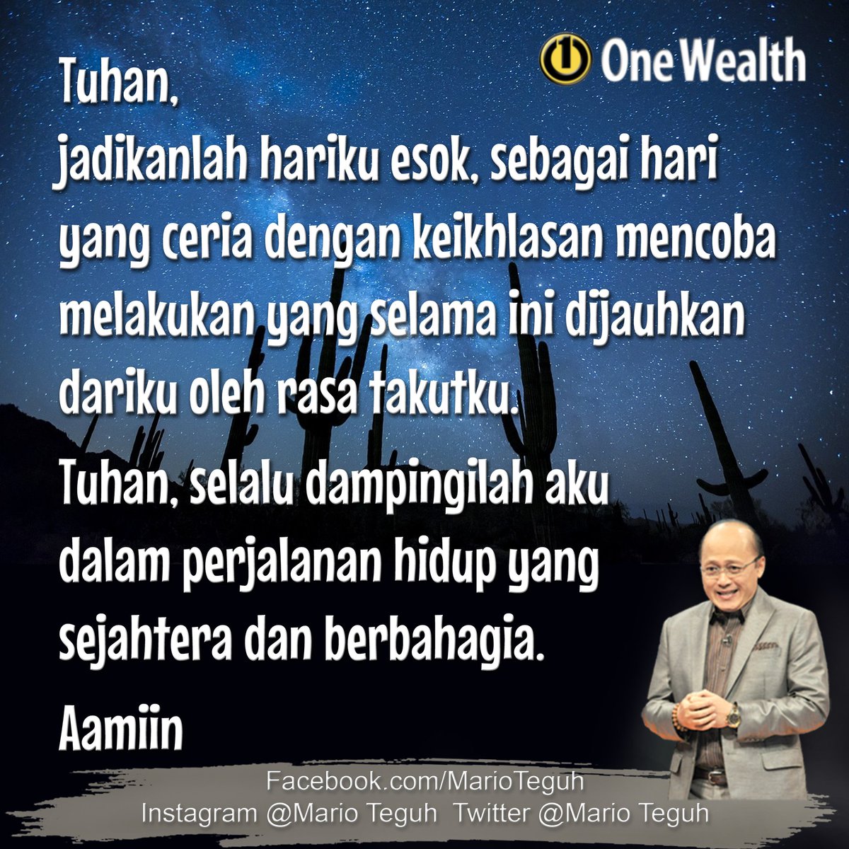 bacakatabijak's tweet photo. #MarioTeguh: Aamiin ... πππ
#doamalam #keikhlasan #dampingilah #kesedihan #semangat #Aamiin #lancarkanlah #besarkanlah #rezekiku #MarioTeguh #motivasi #motivator #motivatorindonesia #mtgw #doa https://t.co/Iwo4L4bi8I #Bijak
