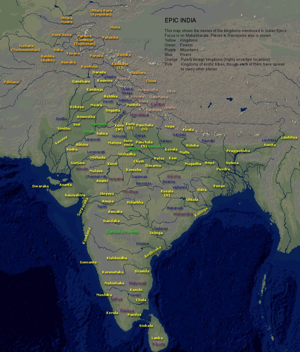 indianempires1's tweet photo. From Mount Kailash to Kanyakumari, from Arunachal to Sapta-Sindhu, #JambuDvipa was known as #BharatVarsha long before it was called #India.

Map showing the locations of #IndianKingdoms mentioned in the Indian epics #Mahabharata and #Ramayana.
#IndianHistory 
#IndianEmpire https://t.co/Ff3eOD9hqj