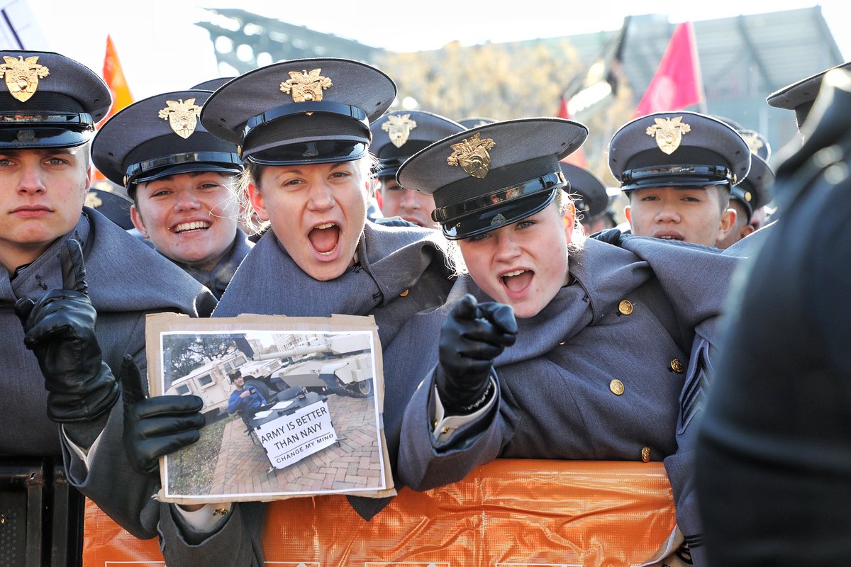 WestPoint_USMA's tweet photo. Rise and shine, Army fans! It's #ArmyNavy Game Day here in Philadelphia and the cadets getting ready with @CollegeGameDay! #GoArmy #BeatNavy https://t.co/N26P7YXyDO
