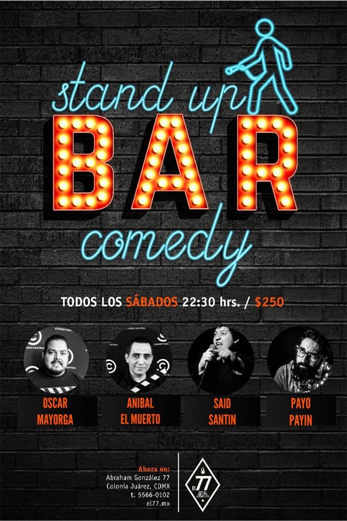 mikydex's tweet photo. ¡Amigos!!.

Hoy tenemos función 22:30 hrs.

Line up: Oscar Mayorga, Said Carlos S. Santin Aníbal el muerto, y Payo payin.

Boletos Boletia:https://t.co/INw75mdGaQ 

Boleto cartelera: https://t.co/ASQH0zOfoP  

🍸🍸🎭🎭 ¡Se pondrá rebueno!..
#Barcomedy #lomejordelforo #standup https://t.co/bWgM9iJsD1