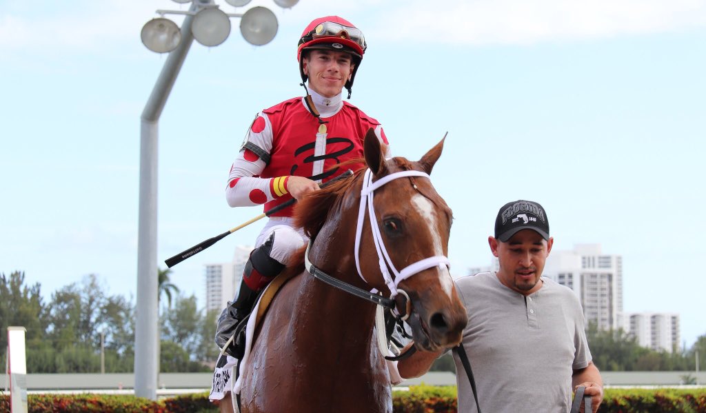 caryfrommer1's tweet photo. Easy win for Henley’s Joy in the Pulpit S. at @GulfstreamPark! Congrats to all connections! #kittensjoy @BloomRacing @trainerMMaker @FasigTiptonCo @OBSSales @aikentt1 @tbSalesTech https://t.co/k6ll11yQ43