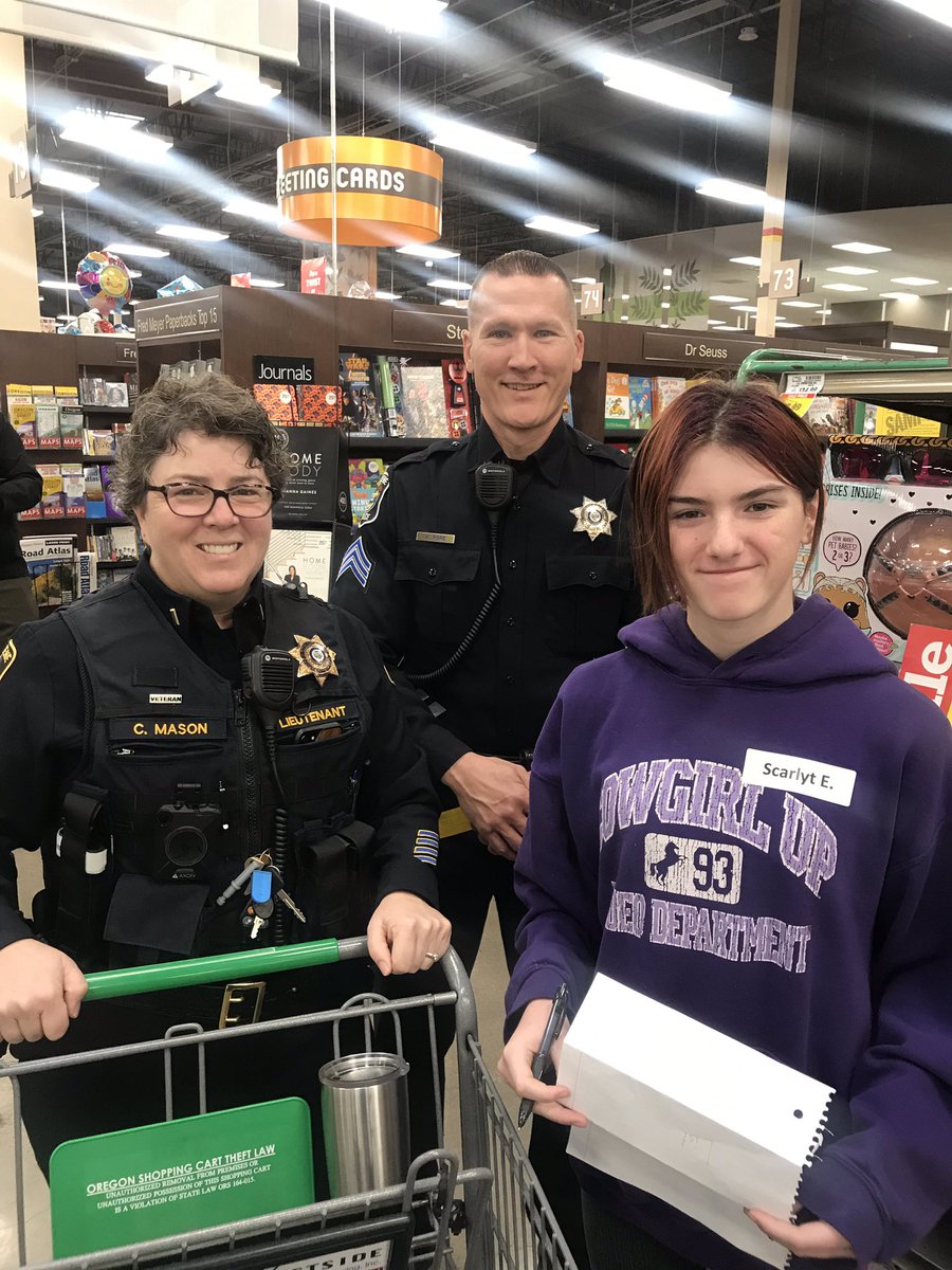 Awesome Shop with a Cop event with 35 kids and their families. Thank you to Fred Meyer on W 11th, Eugene Police Foundation and Northwest Credit Union for the financial support. Thank you to an amazing organization that came together as one family to make these kids feel special.