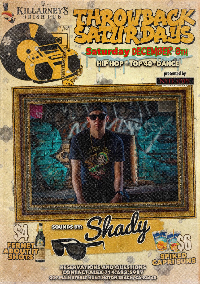 DJSHADY95's tweet photo. Tonight Killarneys is the only place to be. Be sure to come on down. Early arrival is highly suggested since we do reach capacity. For all your bottle service needs for you and your crew be sure to message me ASAP. 🍺🍾🍾
#djshady #killarneys #huntingtonbeach #bottleservice #dtf https://t.co/akrmK4kE7F
