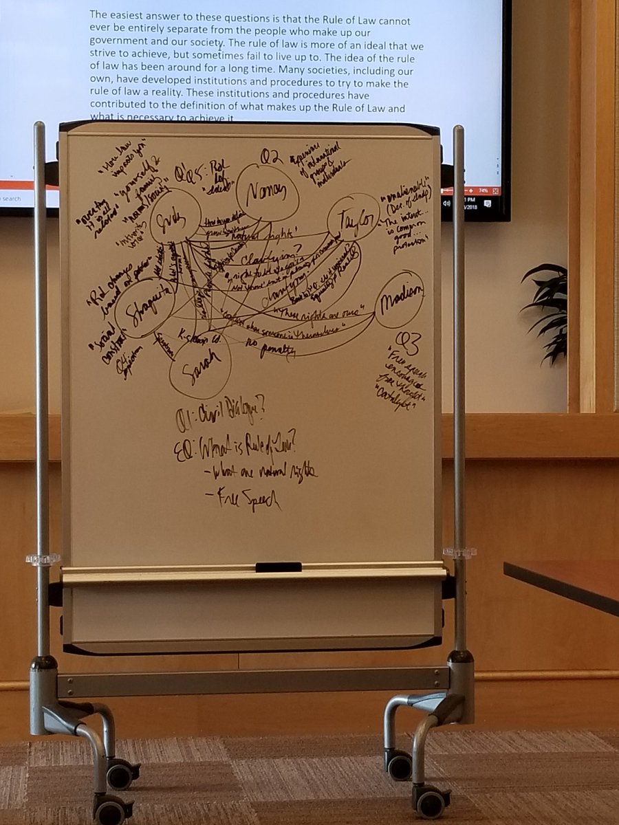 Tdavis0410's tweet photo. When discussion gets visual🎨 #ConstitutionCtr Dir. of Ed. Mike Adams records a teacher exercise in civil discourse as we discuss rule of law. Thanks @ConstitutionCtr for an awesome day of learning! #NCCed https://t.co/2ebHgJOjeq