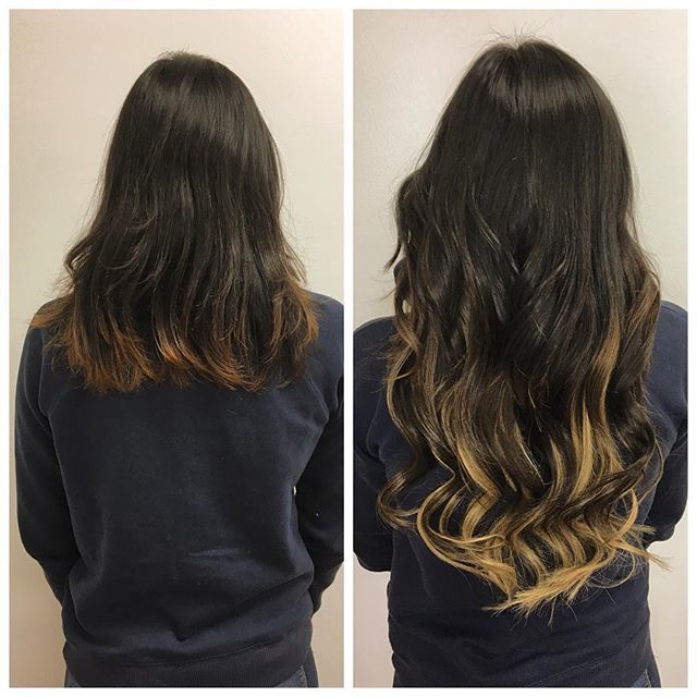 brown hair with blonde extensions underneath