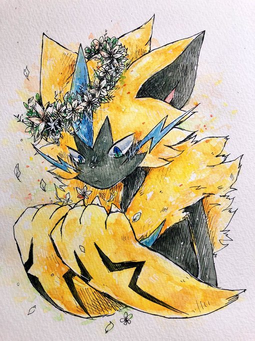 「ありがとう」を貴方に【ゼラオラ】 #ポケモン版深夜の真剣お絵描き60分一本勝負 