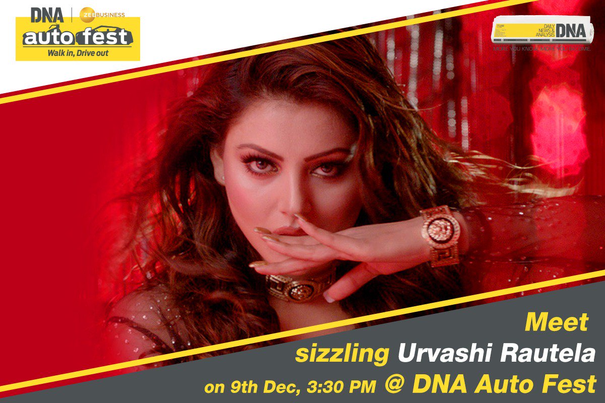 DNAautoFest's tweet photo. Meet Hot & Sizzling Bollywood Diva @UrvashiRautela @ DNA Auto Fest Dec'18 on 3:30 PM. Venue: Hall No. 2, CIDCO Exhibition Centre, Vashi, Navi Mumbai Date: 8 & 9 Dec Time: 11 AM to 7 PM #urvashirautela #urvashi #takeiteasy #dna #dnaautofest #autofest2018 #autofestdna #bikelover https://t.co/A91RMFabmM