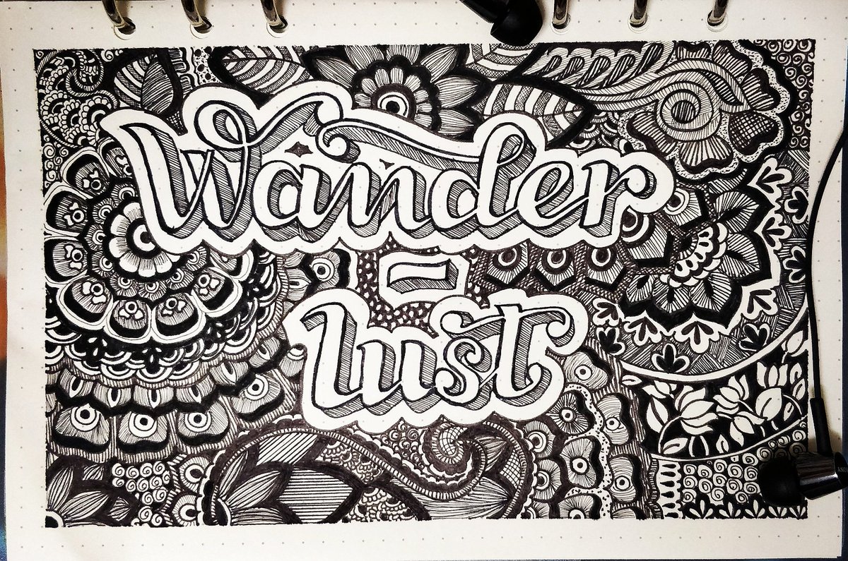Just an old something on a day when i cant even get up from bed..
#handlettering #Wanderlust #finelinerart