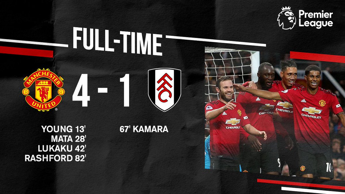 Berakhir dengan kemenangan! π #MUFC #MUNFUL
Tanggapan pascapertandingan: http://bit.ly/2L3ciVlΒ
